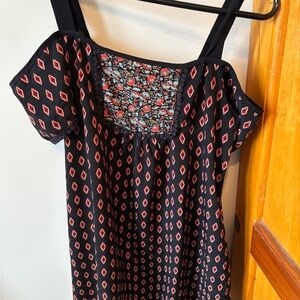 Black and Red Patterned Dress